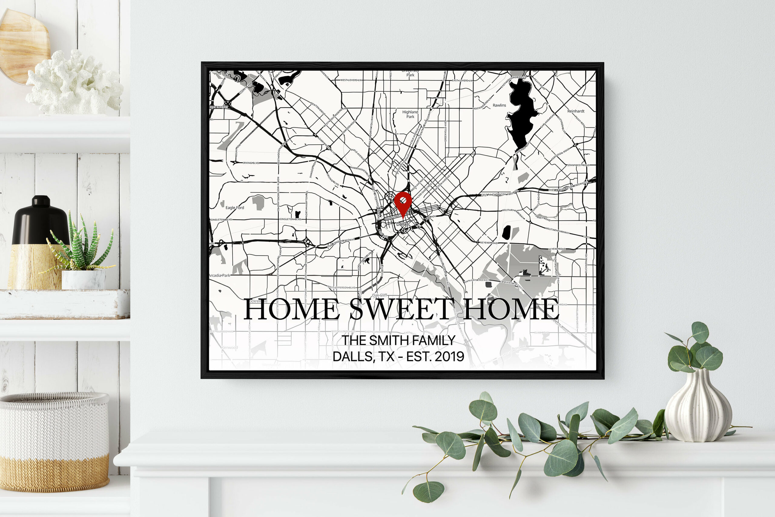 New Home Key Map Wall Art, Gifts For New Homeowners, New Home Gift